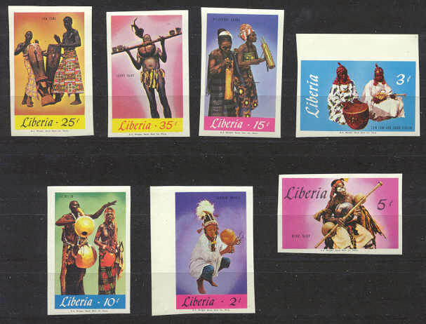 Liberia Mi.686-92/MNH imperf.Costumes/Music