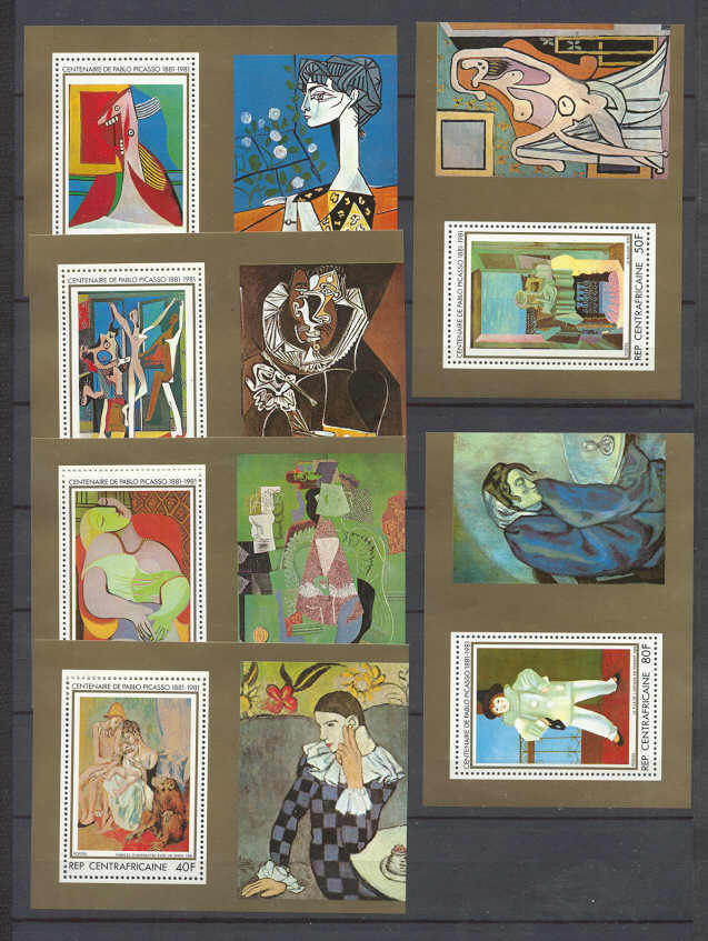 Central Africa 450-53/C245-46 MNH s/s Picasso