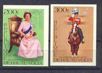 Burkina Faso 436-37 MNH imperf.Elizabeth