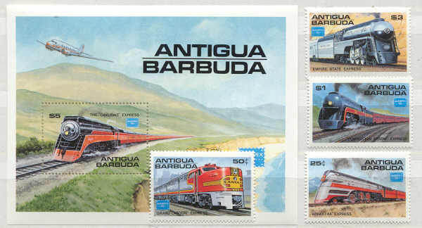 Antigua 934-38 MNH Trains SCV18