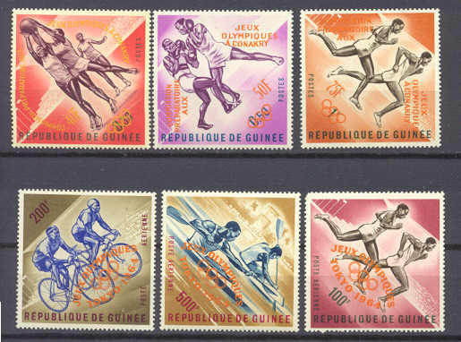 Guinea 312-14/C58-60 MNH Olympic SCV17.90/ orange ovpts