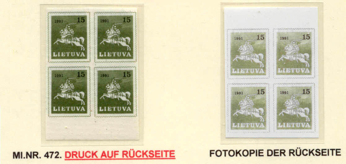 Lithuania Mi.472/ MNH bl.of 4/error