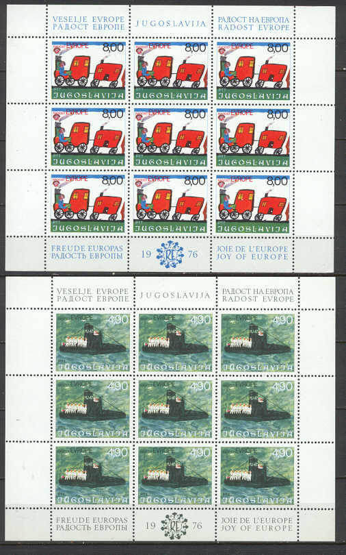 Yugoslavia 1314-15 MNH m/s Europe/Train/Ship SCV11.25