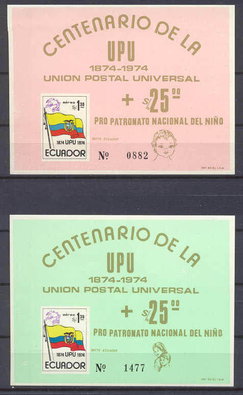 Ecuador Mi.bl.66/67 MNH s/s UPU