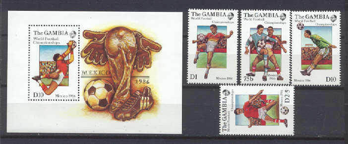 Gambia 615-19 MNH Football-86 SCV22.80
