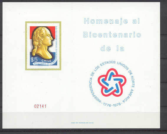 Chile Mi.857 MNH s/s US Bicentennial/Washington