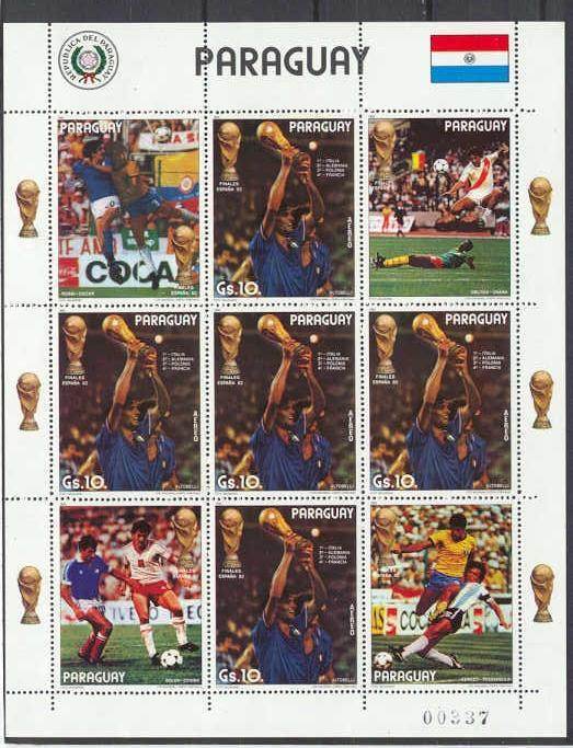 Paraguay Mi.3561 MNH m/s Football-82