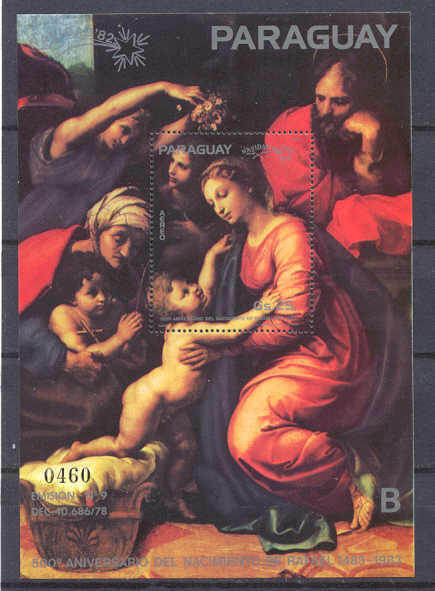 Paraguay 2063 MNH s/s Painting(Raphael)/Christmas SCV17