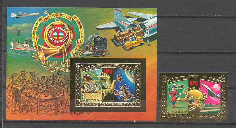 Central Africa C193A/B MNH imperf.UPU/Aviation