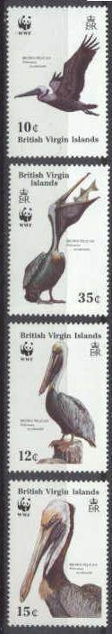 Virgin Isl. Mi.637-40 MNH WWF-88/Birds