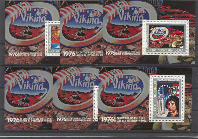 Comoro 206-11/ 6 MNH s/s Space/U.S. Bic.