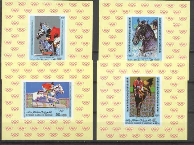 Mauritania 446-49/ 4 MNH s/s Olympic-80/Horses