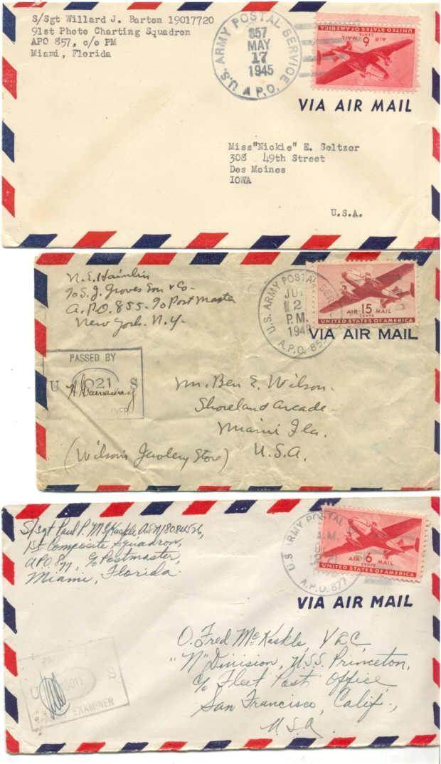 USA 3 Fieldpost covers/APO 857 etc.
