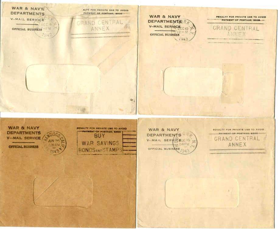 USA 4 V-Mail covers(4)
