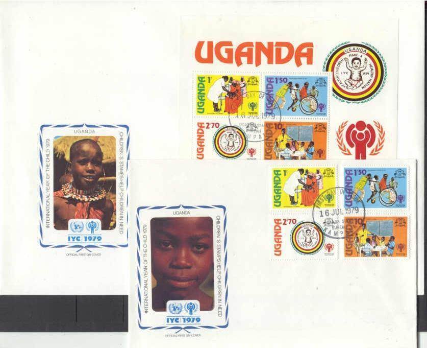 Uganda 223-26/226a/ 2 FDC Children year