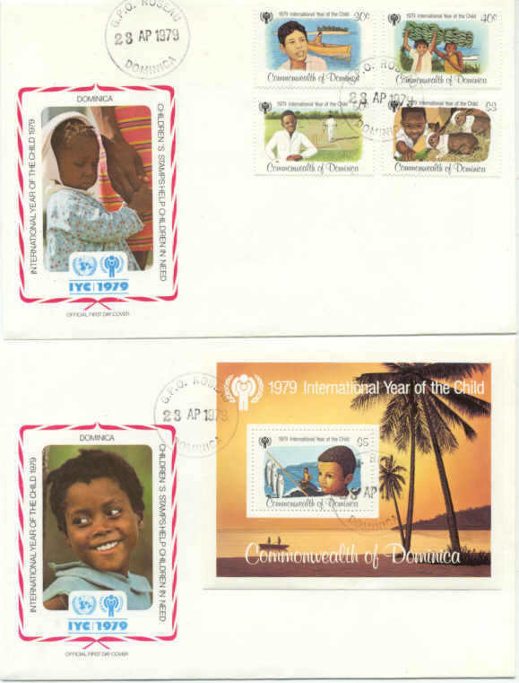 Dominica 613-17/ 2 FDC Children year
