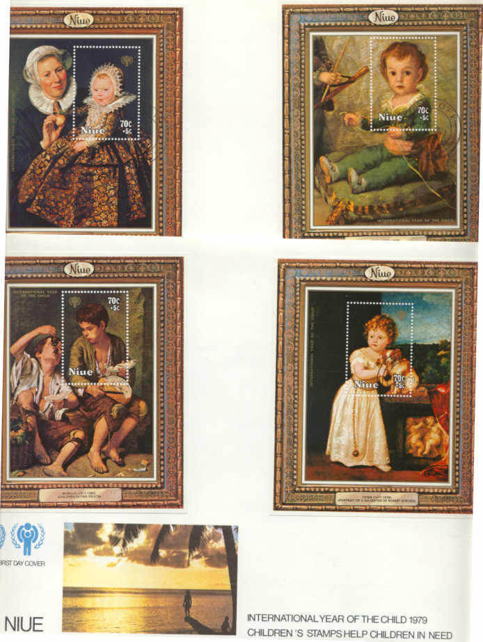 Niue B8-11/ 2 FDC Children year/Painting