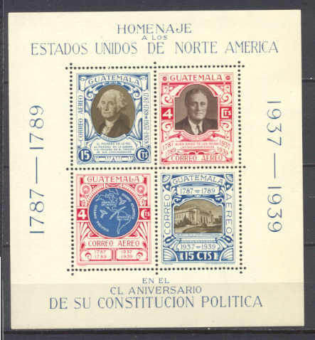 Guatemala Mi.bl.1 MNH s/s USA constitution
