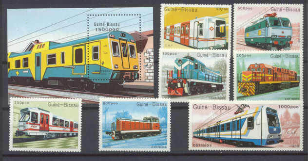 Guinea Bissau 795-802 MNH Trains SCV17.10