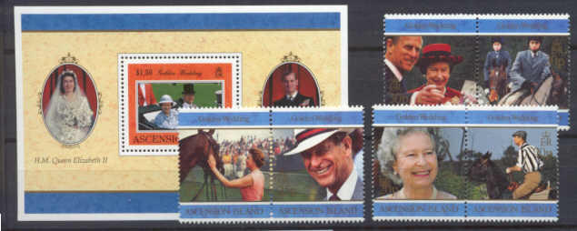 Ascension 674-80 MNH Elizabeth II/Horses SCV14