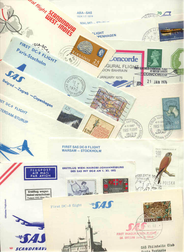 Worldwide 11 first flight covers/cards/1967-76
