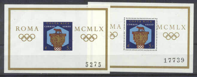Costa Rica Mi.bl.4/4B MNH s/s Olympic-60