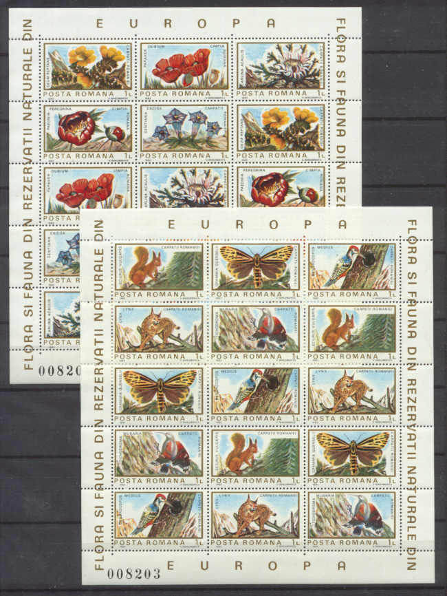 Romania Mi.3982-91 MNH m/s Flowers/Animals