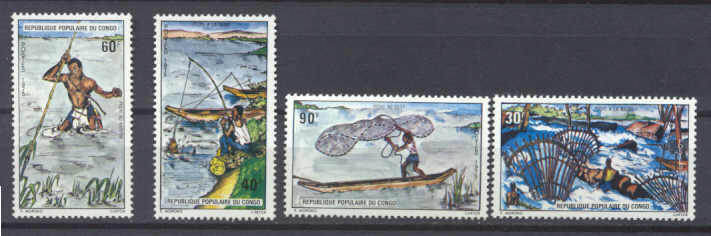 Congo 333-36 MNH Fishing SCV4.75