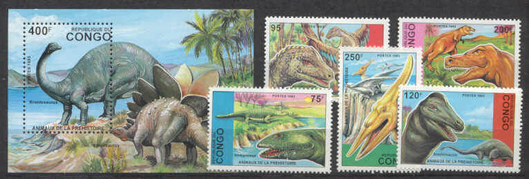 Congo 1043-48 MNH Dinosaurs SCV31.25