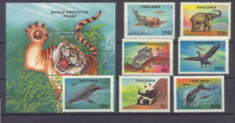 Tanzania 1287-94 MNH Animals SCV10