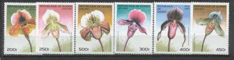 Guinea 1375-80 MNH Orchids SCV5.80