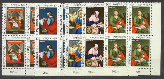 Luxembourg B318-22 MNH bl.of 4 Caritas/Painting SCV15.8