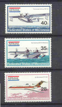 Micronesia C1-3 MNH Aviation SCV2.40
