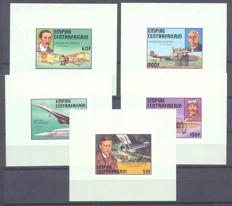 C.Africa 297-301 MNH s/s Aviation
