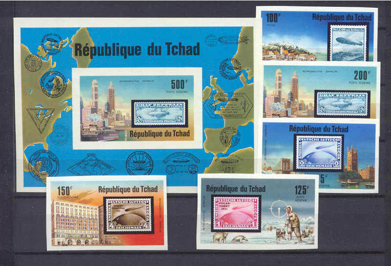 Chad 327/C206-10 MNH imperf.Zeppelins