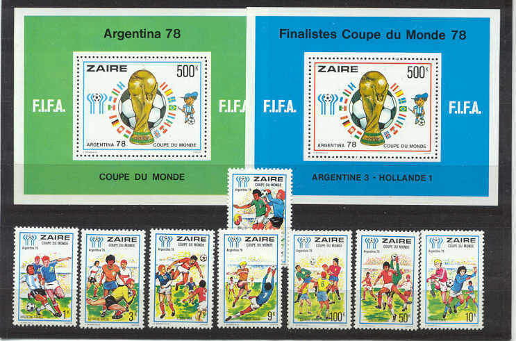 Zaira 872-81 MNH Football-78 SCV54.75
