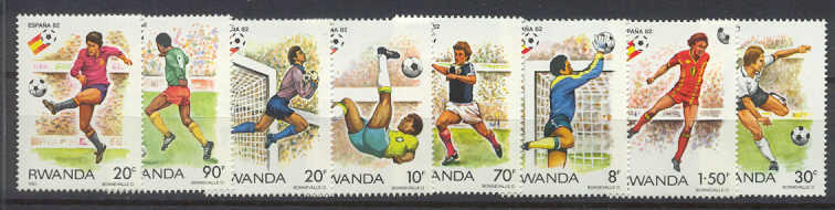 Rwanda 1095-1102 MNH Football-82 SCV6.10