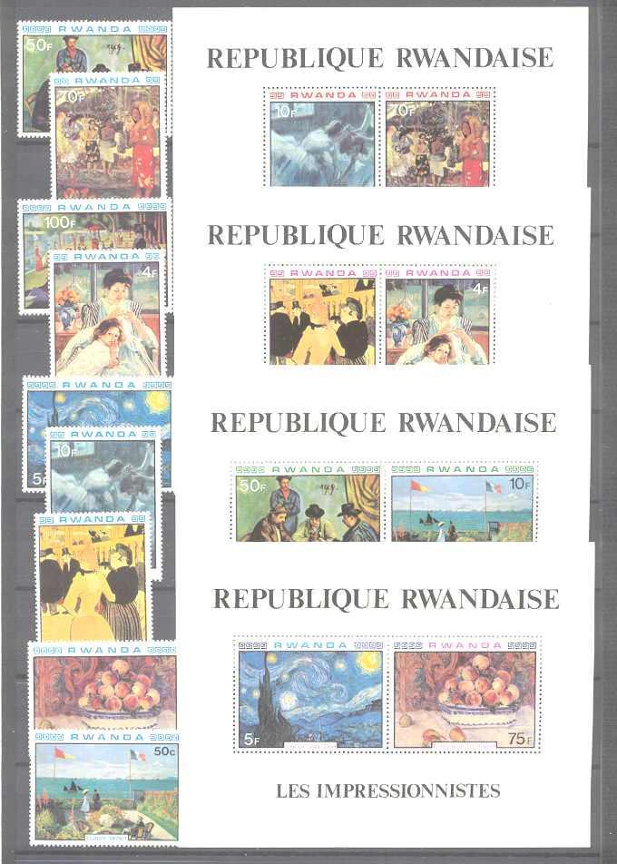 Rwanda 983-91 MNH Painting SCV20.80/9v+4s/s