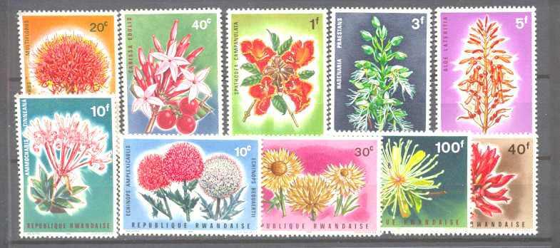 Rwanda 151-60 MNH Flowers SCV13.80