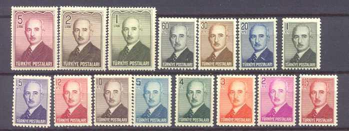 Turkey 963-77 MNH President Ismet SCV63.90