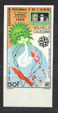 New Caledonia 322 MNH imperf. Meteorology