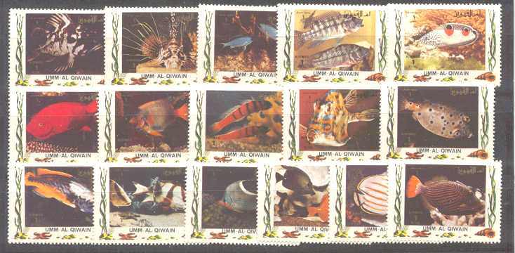 Umm Al Qiwain Mi.1306A-21A MNH Fishes