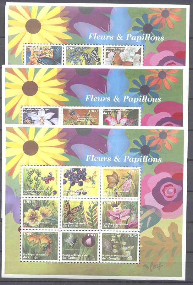 Zaira 1607-09 MNH m/s Flowers/Insects SCV30