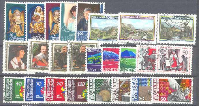 Liechtenstein used year set 1982 SCV13.80