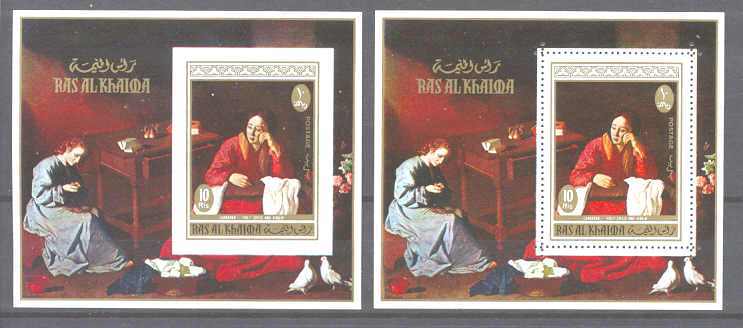 Ras Al Khaima 2 MNH s/s Painting