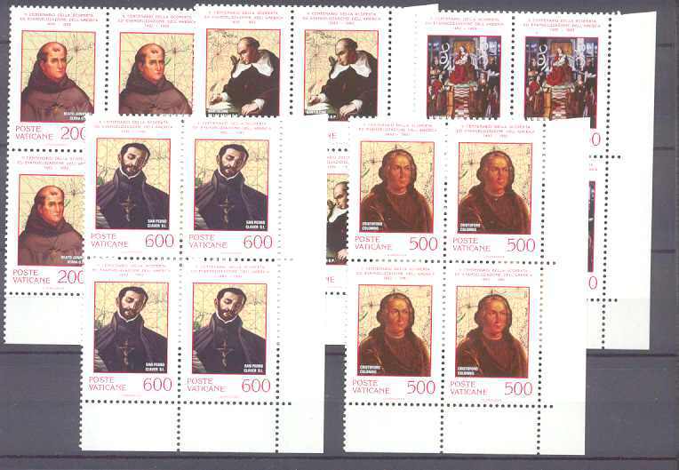 Vatican 898-902 MNH bl.of 4 Columbus SCV29.60