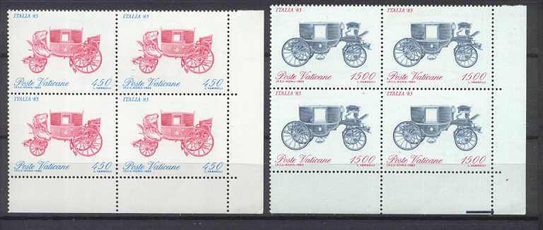 Vatican 766-67 MNH bl.of 4 Coaches SCV11