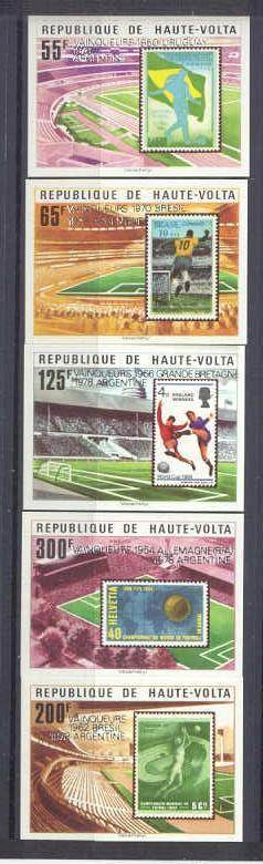 Burkina Faso 486-91 MNH VF imperf.Football-78