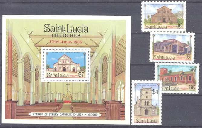 St.Lucia 867-70 MNH Churches SCV9.35