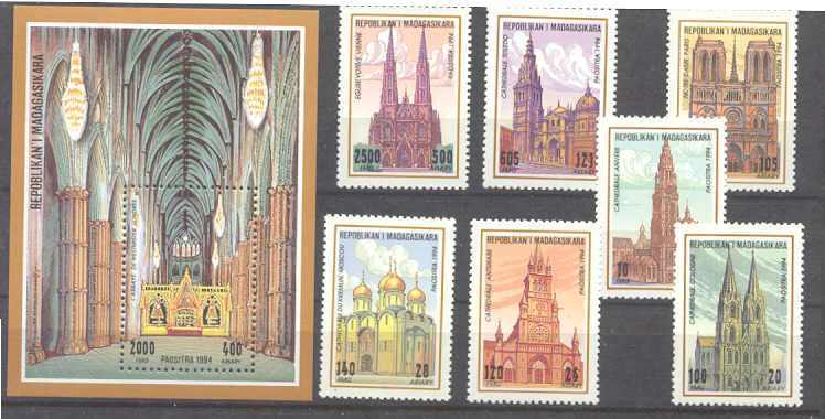 Malagasy 1208-15 MNH Cathedrals SCV7.25